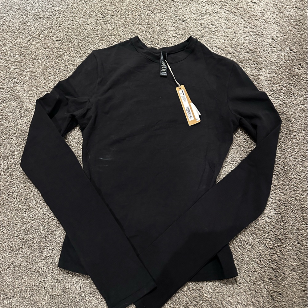 Skims Cotton Jersey  Long Sleeve Top